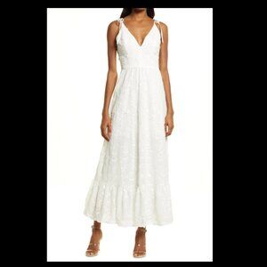 Dress The Population Sunny Off White Multi Fit & Flare Lace Maxi Dress Medium